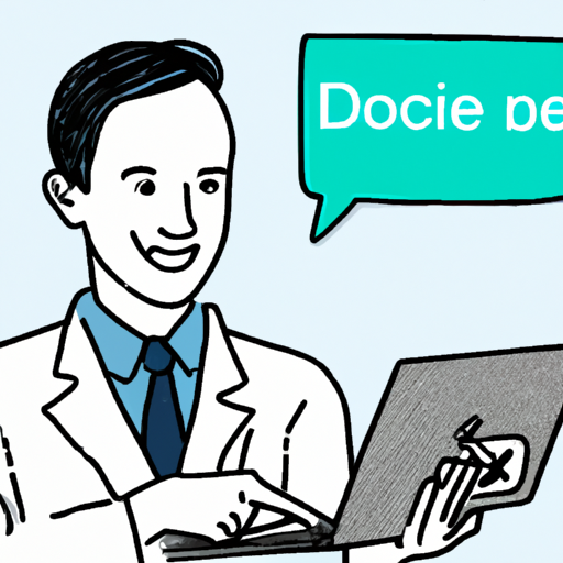 لماذا من المهم عرض توصيات المرضى على موقع الطبيب 1 رسم توضيحي لطبيب يقرأ مراجعات عبر الإنترنت حول خدمته.