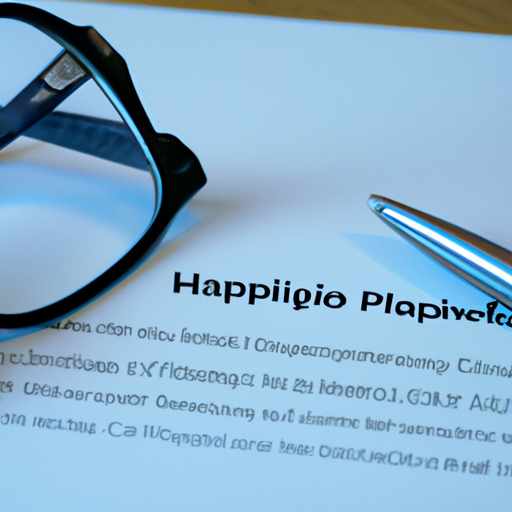 ماذا مهم ان نعرف عن إنشاء موقع انترنت للطبيب 2 3. صورة لوثيقة بعنوان "الامتثال لقانون HIPAA" وقلم وزوج من النظارات